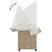 Ligbed met luifel en kussen poly rattan beige