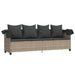 Ligbed met luifel en kussens poly rattan lichtgrijs