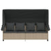 Ligbed met luifel en kussens poly rattan lichtgrijs