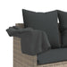 Ligbed met luifel en kussens poly rattan lichtgrijs