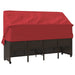 Ligbed met luifel en kussens poly rattan bruin