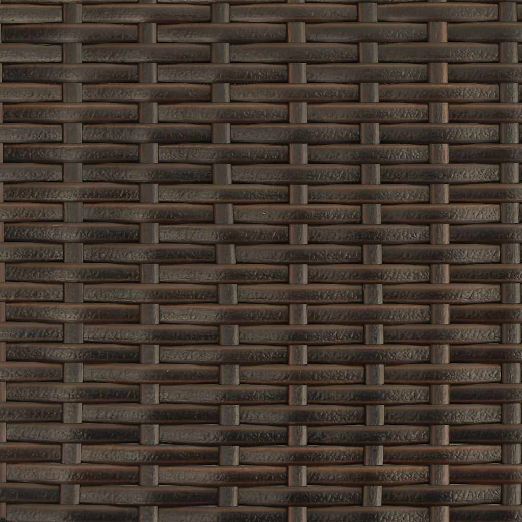 Ligbed met luifel en kussens poly rattan bruin
