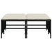 Tuinkrukken met kussens 4 st poly rattan zwart