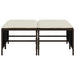Tuinkrukken met kussens 4 st poly rattan bruin
