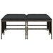 Tuinkrukken met kussens 4 st poly rattan grijs