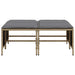 Tuinkrukken met kussens 4 st poly rattan beige