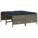 Tuinstoelen met kussens 4 stuks grijs polyrotan