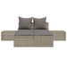 Ligbed 2-persoons met kussens poly rattan grijs