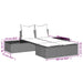 Ligbed 2-persoons met kussens poly rattan grijs
