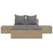 Ligbed 2-persoons met kussens poly rattan beige