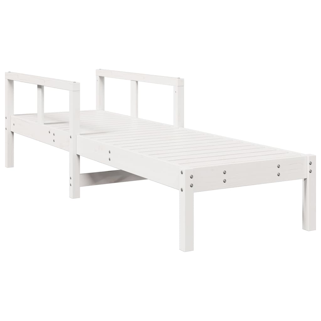 Ligstoel 199,5x62x55 cm massief grenenhout wit