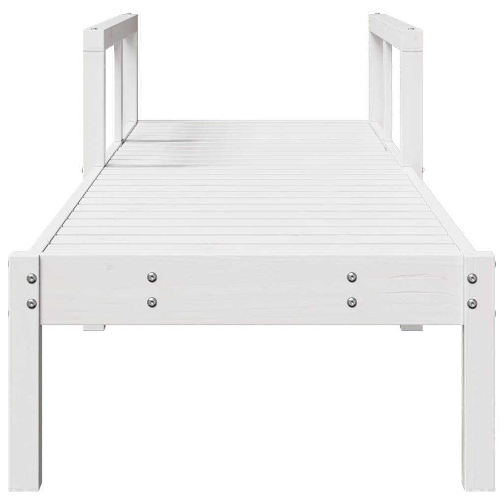 Ligstoel 199,5x62x55 cm massief grenenhout wit