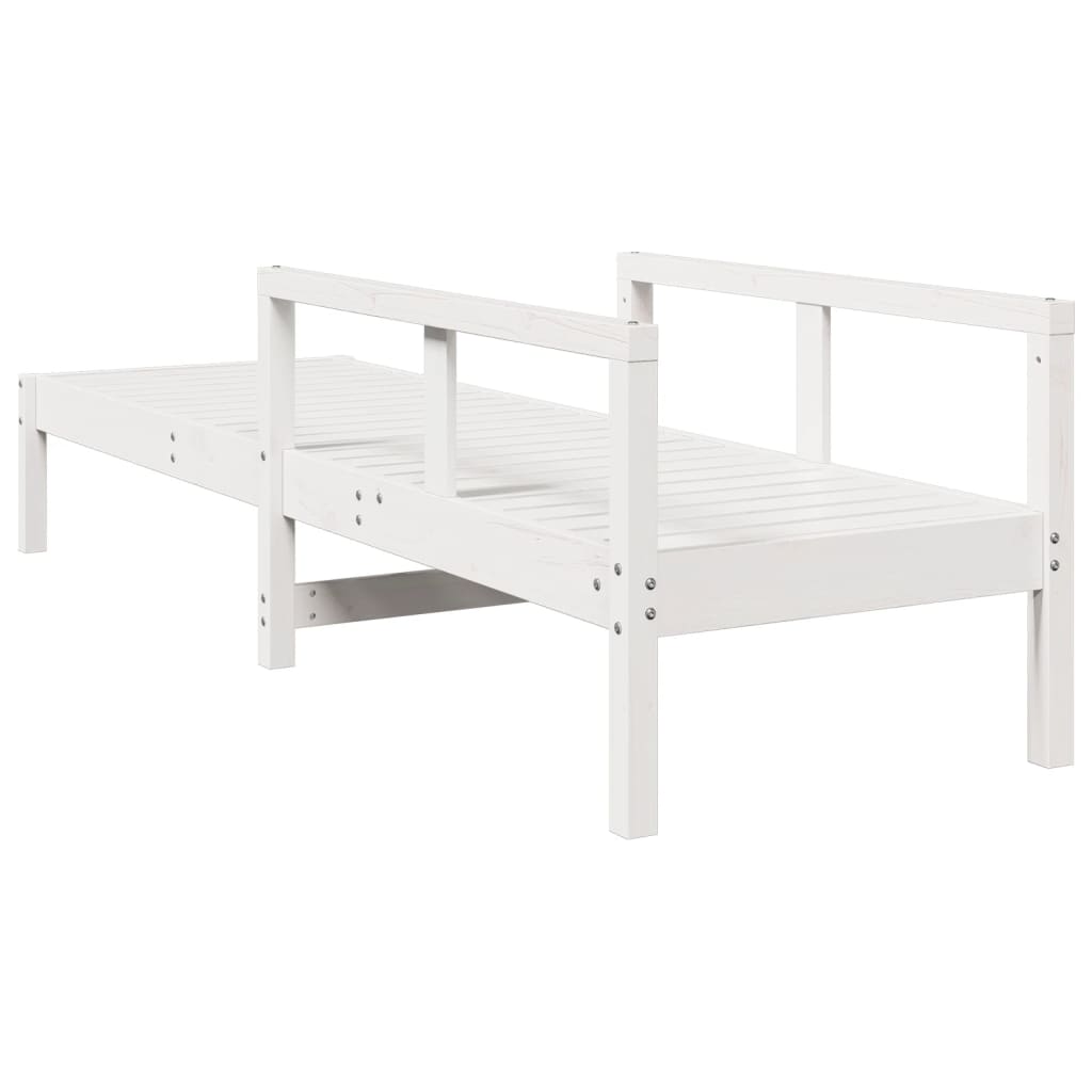 Ligstoel 199,5x62x55 cm massief grenenhout wit