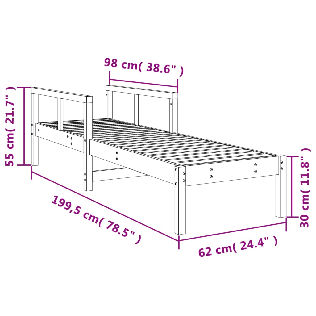 Ligstoel 199,5x62x55 cm geïmpregneerd grenenhout