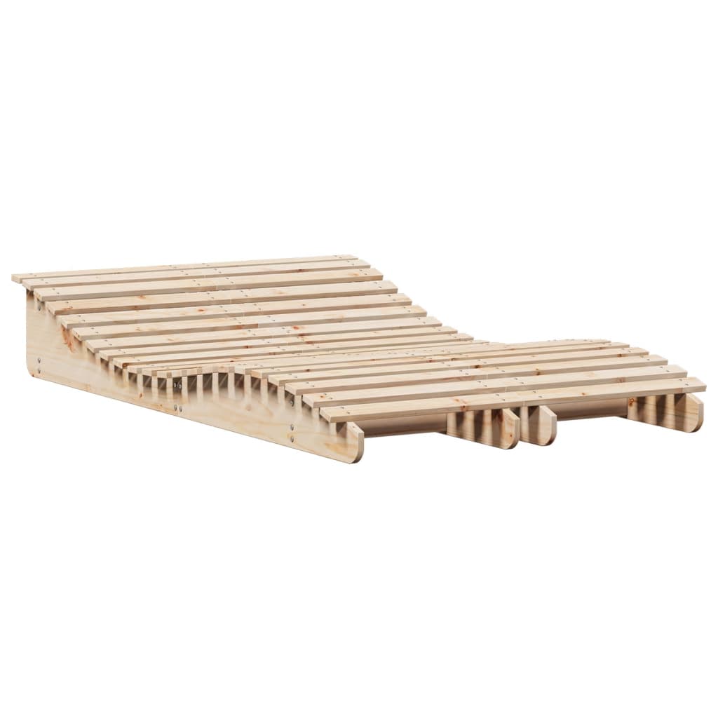 Ligbedden 2 st 205x60x31,5 cm massief grenenhout