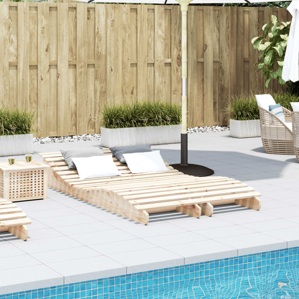 Ligbedden 2 st 205x60x31,5 cm massief grenenhout