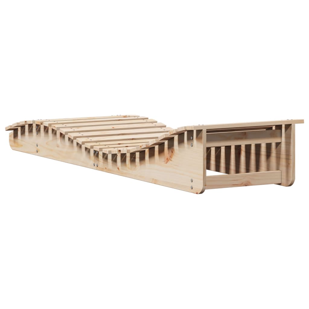 Ligbedden 2 st 205x60x31,5 cm massief grenenhout