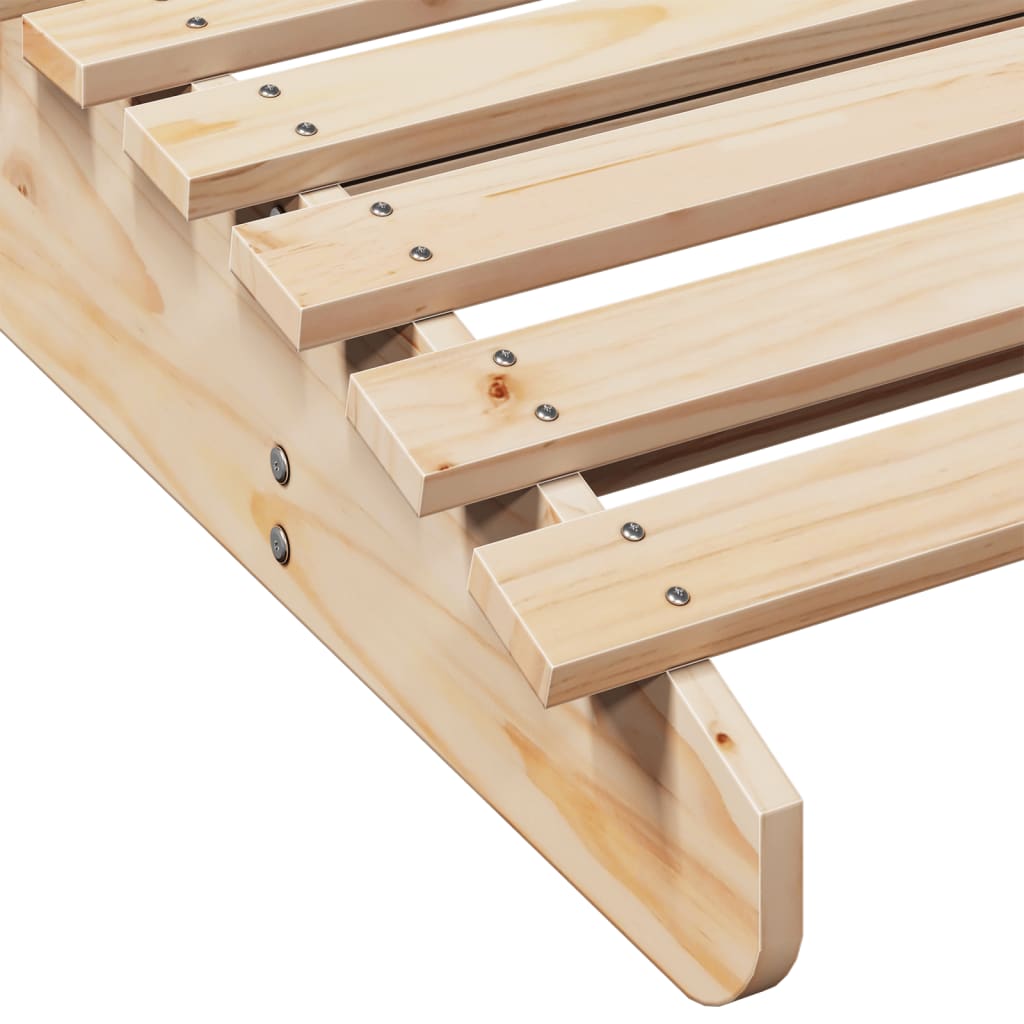 Ligbedden 2 st 205x60x31,5 cm massief grenenhout
