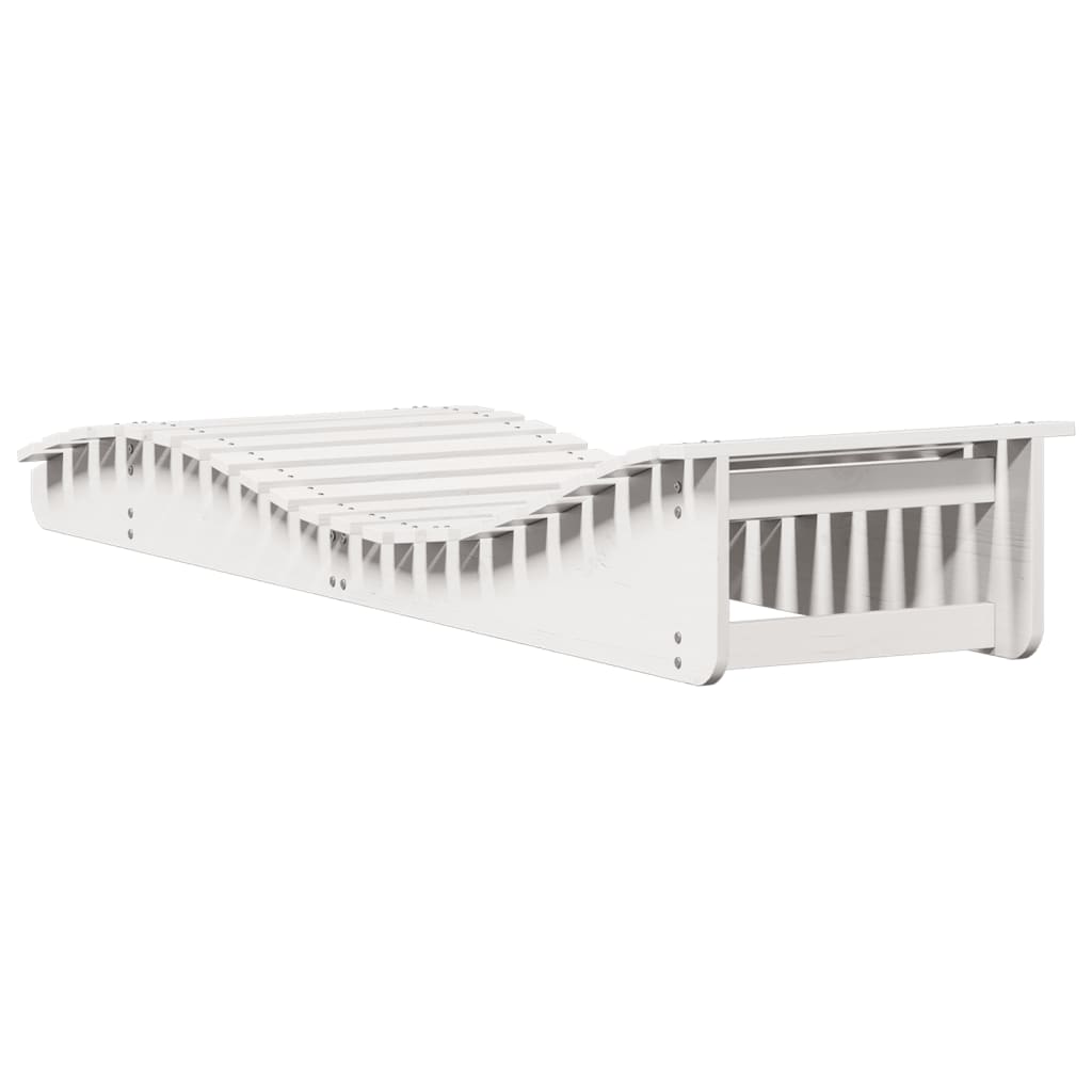 Ligbedden 2 st 205x60x31,5 cm massief grenenhout wit
