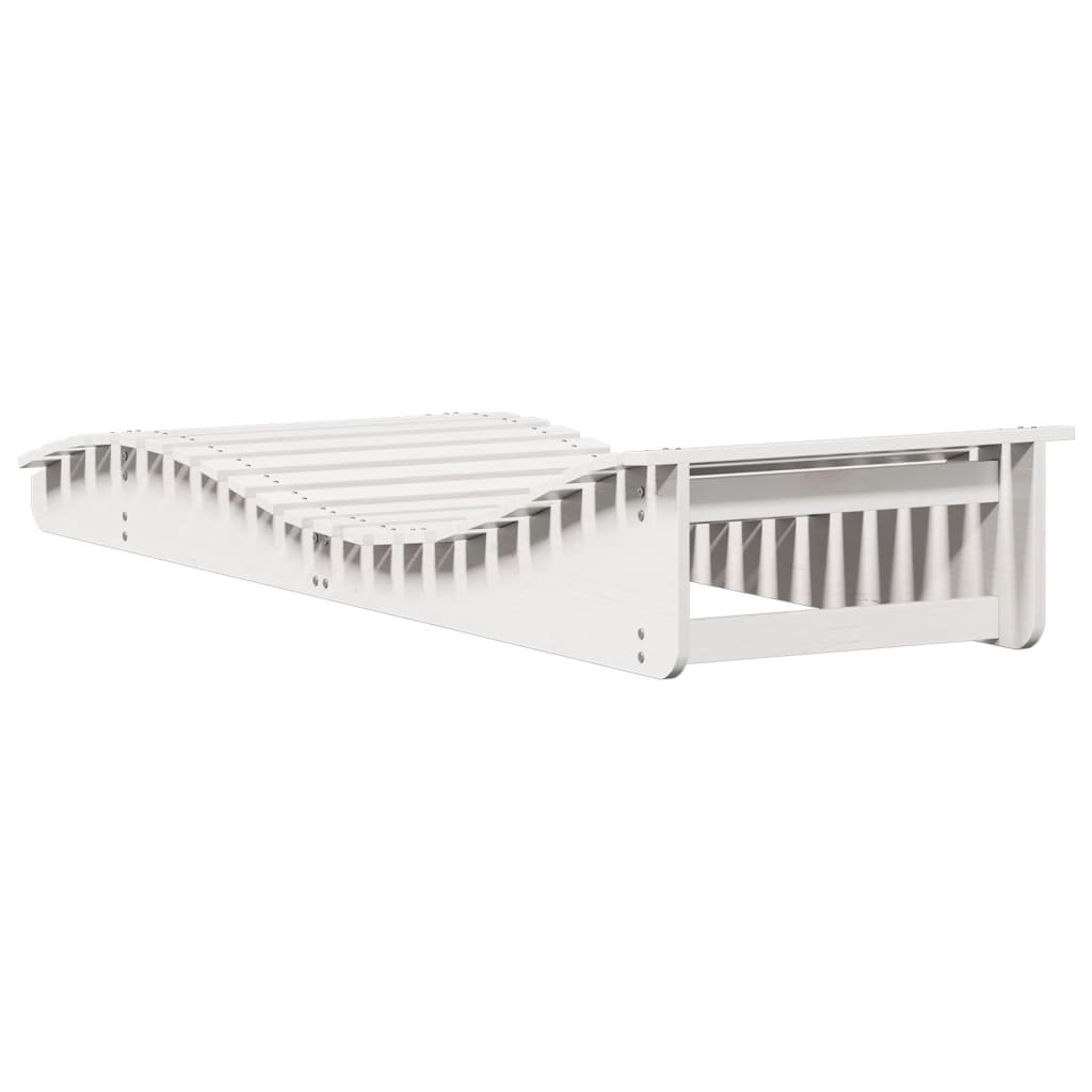 Ligbed 205x70x31,5 cm massief grenenhout wit