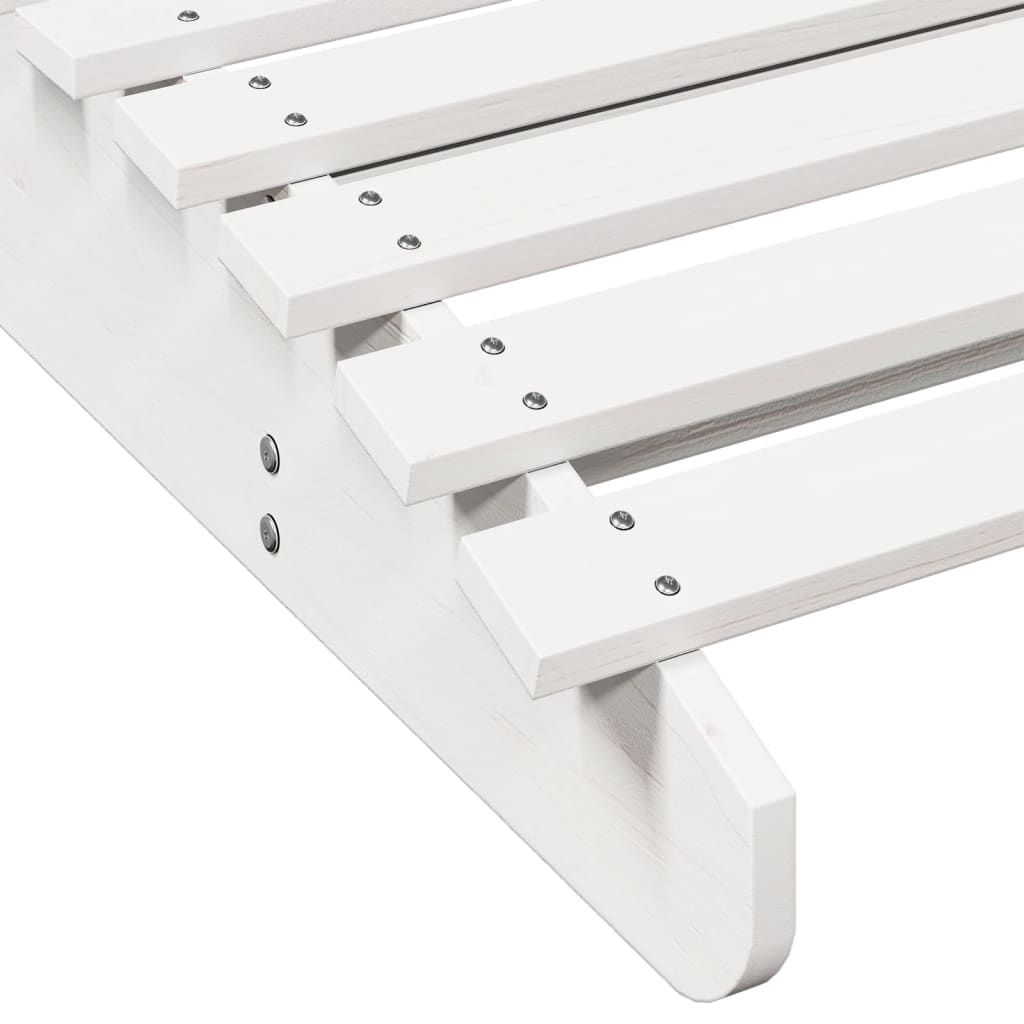 Ligbed 205x70x31,5 cm massief grenenhout wit