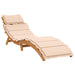 | Ligbed | met kussen beige 55 x 184 x 64cm Massief Acaciahout