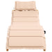 | Ligbed | met kussen beige 55 x 184 x 64cm Massief Acaciahout
