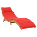 | Ligbed | met kussen taupe 55 x 184 x 64cm Massief Acaciahout