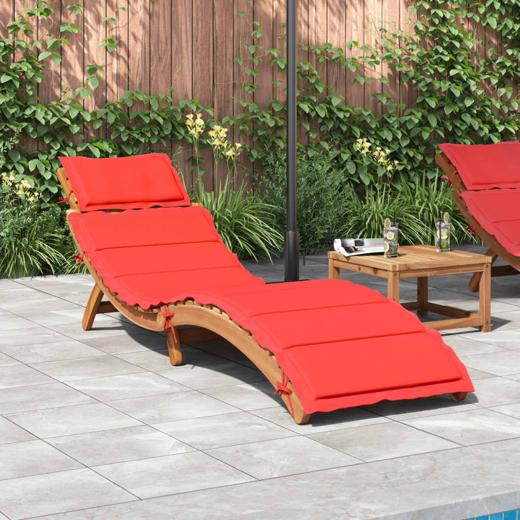 | Ligbed | met kussen taupe 55 x 184 x 64cm Massief Acaciahout