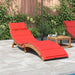| Ligbed | met kussen taupe 55 x 184 x 64cm Massief Acaciahout