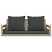 Schommelbank met kussens 109x62x40 cm poly rattan grijs