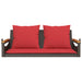 Schommelbank met kussens 109x62x40 cm poly rattan bruin