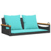 Schommelbank met kussens 109x62x40 cm poly rattan zwart
