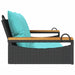 Schommelbank met kussens 109x62x40 cm poly rattan zwart