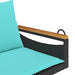 Schommelbank met kussens 109x62x40 cm poly rattan zwart