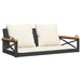 Schommelbank met kussens 109x62x40 cm poly rattan zwart