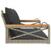 Schommelbank met kussens 109x62x40 cm poly rattan grijs
