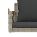 Schommelbank met kussens 109x62x40 cm poly rattan grijs