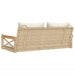 Schommelbank met kussens 109x62x40 cm poly rattan beige