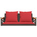 Schommelbank met kussens 109x62x40 cm poly rattan bruin