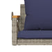 Schommelbank met kussens 109x62x40 cm poly rattan grijs