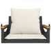 Schommelbank met kussens 63x62x40 cm poly rattan zwart