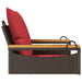 Schommelbank met kussens 63x62x40 cm poly rattan bruin