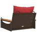 Schommelbank met kussens 63x62x40 cm poly rattan bruin
