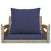 Schommelbank met kussens 63x62x40 cm poly rattan grijs