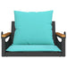Schommelbank met kussens 63x62x40 cm poly rattan zwart