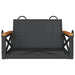 Schommelbank 63x62x40 cm poly rattan zwart