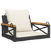 Schommelbank met kussens 63x62x40 cm poly rattan zwart