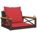 Schommelbank met kussens 63x62x40 cm poly rattan bruin
