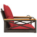 Schommelbank met kussens 63x62x40 cm poly rattan bruin